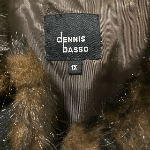 Dennis Basso Denim Jacket Faux Fur Trim with Removeable Faux Mink Vest - Picture 7 of 14